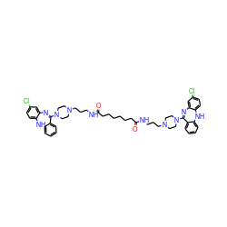 O=C(CCCCCCC(=O)NCCCN1CCN(C2=Nc3cc(Cl)ccc3Nc3ccccc32)CC1)NCCCN1CCN(C2=Nc3cc(Cl)ccc3Nc3ccccc32)CC1 ZINC000150529452