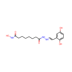 O=C(CCCCCCC(=O)NN/C=C/c1cc(O)ccc1O)NO ZINC000040420604