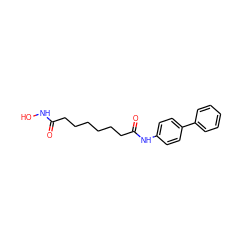 O=C(CCCCCCC(=O)Nc1ccc(-c2ccccc2)cc1)NO ZINC000040394705