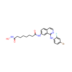 O=C(CCCCCCC(=O)Nc1ccc2ccnc(Nc3ccc(Br)cc3F)c2c1)NO ZINC000473097892