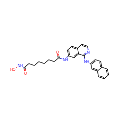 O=C(CCCCCCC(=O)Nc1ccc2ccnc(Nc3ccc4ccccc4c3)c2c1)NO ZINC000473100465