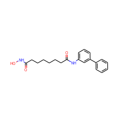 O=C(CCCCCCC(=O)Nc1cccc(-c2ccccc2)c1)NO ZINC000040914098