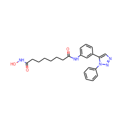 O=C(CCCCCCC(=O)Nc1cccc(-c2cnnn2-c2ccccc2)c1)NO ZINC000029069666