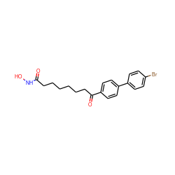 O=C(CCCCCCC(=O)c1ccc(-c2ccc(Br)cc2)cc1)NO ZINC000003817897