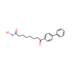 O=C(CCCCCCC(=O)c1ccc(-c2ccccc2)cc1)NO ZINC000013474410