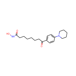 O=C(CCCCCCC(=O)c1ccc(N2CCCCC2)cc1)NO ZINC000013474415