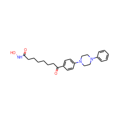 O=C(CCCCCCC(=O)c1ccc(N2CCN(c3ccccc3)CC2)cc1)NO ZINC000003817899