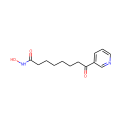 O=C(CCCCCCC(=O)c1cccnc1)NO ZINC000013474403