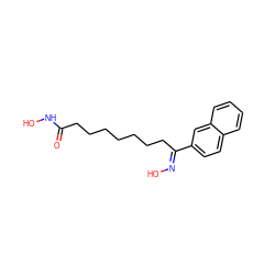 O=C(CCCCCCC/C(=N\O)c1ccc2ccccc2c1)NO ZINC000103206864