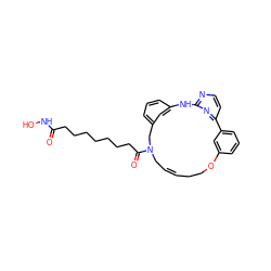 O=C(CCCCCCCC(=O)N1C/C=C/CCOc2cccc(c2)-c2ccnc(n2)Nc2cccc(c2)C1)NO ZINC000299855543