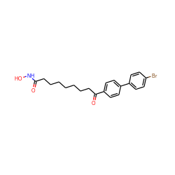 O=C(CCCCCCCC(=O)c1ccc(-c2ccc(Br)cc2)cc1)NO ZINC000103208271