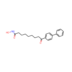 O=C(CCCCCCCC(=O)c1ccc(-c2ccccc2)cc1)NO ZINC000103206862