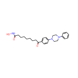 O=C(CCCCCCCC(=O)c1ccc(N2CCN(c3ccccc3)CC2)cc1)NO ZINC000103205575