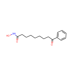 O=C(CCCCCCCC(=O)c1ccccc1)NO ZINC000013474400