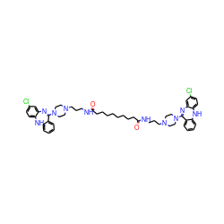 O=C(CCCCCCCCC(=O)NCCCN1CCN(C2=Nc3cc(Cl)ccc3Nc3ccccc32)CC1)NCCCN1CCN(C2=Nc3cc(Cl)ccc3Nc3ccccc32)CC1 ZINC000150529450