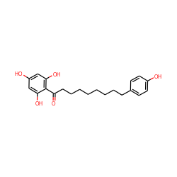 O=C(CCCCCCCCc1ccc(O)cc1)c1c(O)cc(O)cc1O ZINC000653858783