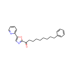 O=C(CCCCCCCCc1ccccc1)c1ncc(-c2ccccn2)o1 ZINC000013611932