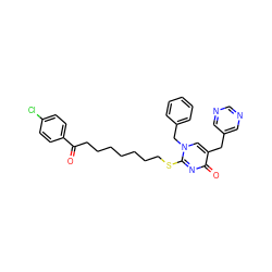 O=C(CCCCCCCSc1nc(=O)c(Cc2cncnc2)cn1Cc1ccccc1)c1ccc(Cl)cc1 ZINC000049832547