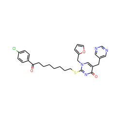 O=C(CCCCCCCSc1nc(=O)c(Cc2cncnc2)cn1Cc1ccco1)c1ccc(Cl)cc1 ZINC000026575765