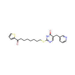 O=C(CCCCCCCSc1ncc(Cc2cccnc2)c(=O)[nH]1)c1cccs1 ZINC000027314634