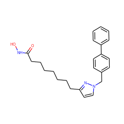 O=C(CCCCCCCc1ccn(Cc2ccc(-c3ccccc3)cc2)n1)NO ZINC000205806557