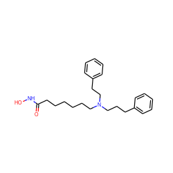 O=C(CCCCCCN(CCCc1ccccc1)CCc1ccccc1)NO ZINC000029133149