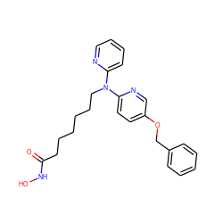 O=C(CCCCCCN(c1ccccn1)c1ccc(OCc2ccccc2)cn1)NO ZINC000141431506