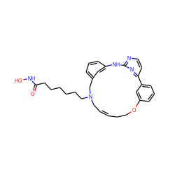 O=C(CCCCCCN1C/C=C/CCOc2cccc(c2)-c2ccnc(n2)Nc2cccc(c2)C1)NO ZINC000299868088