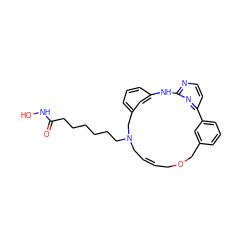 O=C(CCCCCCN1C/C=C/COCc2cccc(c2)-c2ccnc(n2)Nc2cccc(c2)C1)NO ZINC000299860920