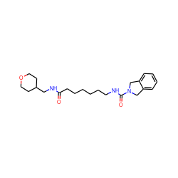 O=C(CCCCCCNC(=O)N1Cc2ccccc2C1)NCC1CCOCC1 ZINC000166822010