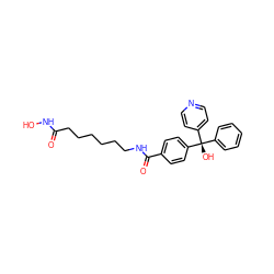 O=C(CCCCCCNC(=O)c1ccc([C@@](O)(c2ccccc2)c2ccncc2)cc1)NO ZINC000118145494