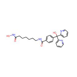 O=C(CCCCCCNC(=O)c1ccc(C(O)(c2ccccn2)c2ccccn2)cc1)NO ZINC000118352877