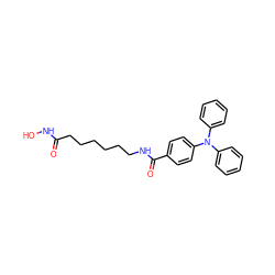 O=C(CCCCCCNC(=O)c1ccc(N(c2ccccc2)c2ccccc2)cc1)NO ZINC000118361221