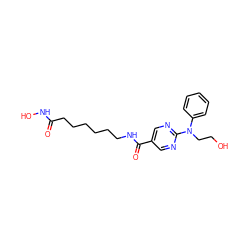 O=C(CCCCCCNC(=O)c1cnc(N(CCO)c2ccccc2)nc1)NO ZINC000118362091