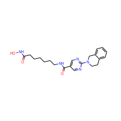 O=C(CCCCCCNC(=O)c1cnc(N2CCc3ccccc3C2)nc1)NO ZINC000118541442