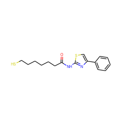 O=C(CCCCCCS)Nc1nc(-c2ccccc2)cs1 ZINC000013609382