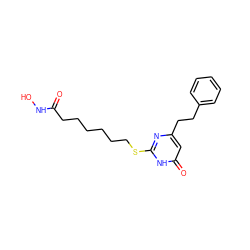 O=C(CCCCCCSc1nc(CCc2ccccc2)cc(=O)[nH]1)NO ZINC000035050448