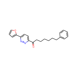 O=C(CCCCCCc1ccccc1)c1ccc(-c2ccco2)nn1 ZINC000040829640