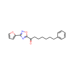 O=C(CCCCCCc1ccccc1)c1nc(-c2ccco2)no1 ZINC000040891600