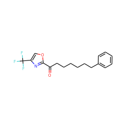 O=C(CCCCCCc1ccccc1)c1nc(C(F)(F)F)co1 ZINC000040865493