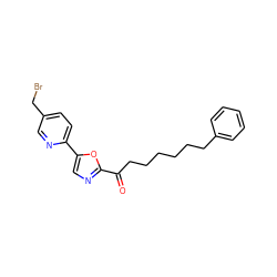 O=C(CCCCCCc1ccccc1)c1ncc(-c2ccc(CBr)cn2)o1 ZINC000103239611