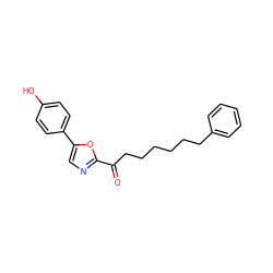 O=C(CCCCCCc1ccccc1)c1ncc(-c2ccc(O)cc2)o1 ZINC000035259930