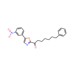 O=C(CCCCCCc1ccccc1)c1ncc(-c2cccc([N+](=O)[O-])c2)o1 ZINC000035259949