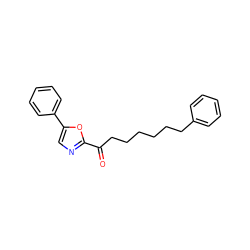 O=C(CCCCCCc1ccccc1)c1ncc(-c2ccccc2)o1 ZINC000013611946