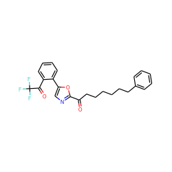 O=C(CCCCCCc1ccccc1)c1ncc(-c2ccccc2C(=O)C(F)(F)F)o1 ZINC000035259948