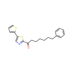 O=C(CCCCCCc1ccccc1)c1ncc(-c2cccs2)s1 ZINC000040880067