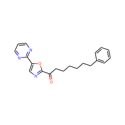 O=C(CCCCCCc1ccccc1)c1ncc(-c2ncccn2)o1 ZINC000013611958