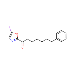 O=C(CCCCCCc1ccccc1)c1ncc(I)o1 ZINC000036079963