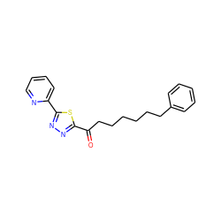 O=C(CCCCCCc1ccccc1)c1nnc(-c2ccccn2)s1 ZINC000040916073