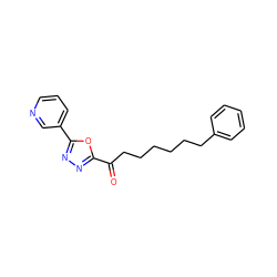 O=C(CCCCCCc1ccccc1)c1nnc(-c2cccnc2)o1 ZINC000028134113